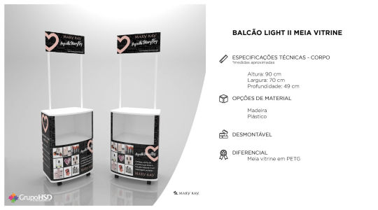 BALCÃO LIGHT II MEIA VITRINE - GRUPO HSD