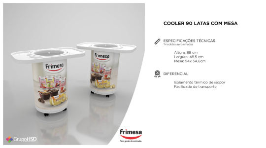 COOLER 90 LATAS  COM MESA GRUPO HSD